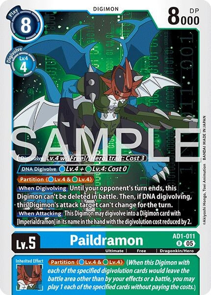 Image for Paildramon - AD1-011 (AD1-011 R) (Advanced Booster Digimon Generation) - Digimon Card Game