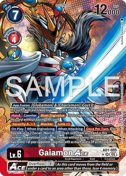 Image for Gaiamon ACE (Alternate Art) (AD1-005 SR) (Advanced Booster Digimon Generation) - Digimon Card Game