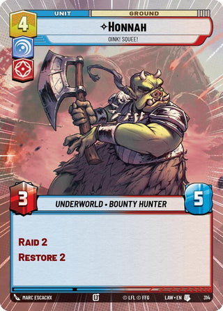 Image for Honnah - Oink! Squee! (Hyperspace) (314) (A Lawless Time) - Star Wars: Unlimited