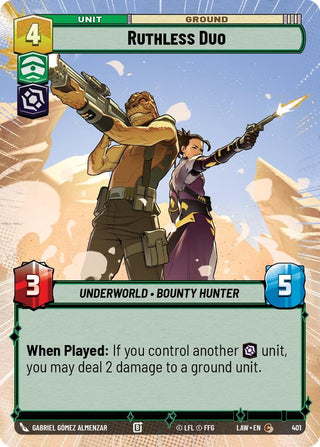 Image for Ruthless Duo (Hyperspace) (401) (A Lawless Time) - Star Wars: Unlimited