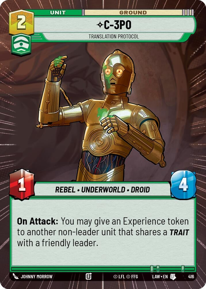 Image for C-3PO - Translation Protocol (Hyperspace) (416) (A Lawless Time) - Star Wars: Unlimited