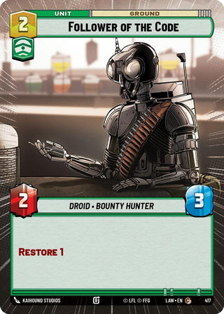 Image for Follower of the Code (Hyperspace) (417) (A Lawless Time) - Star Wars: Unlimited