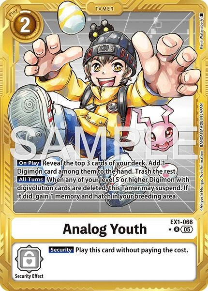 Image for Analog Youth (Gold Border) (EX1-066 R) (Advanced Booster Digimon Generation) - Digimon Card Game