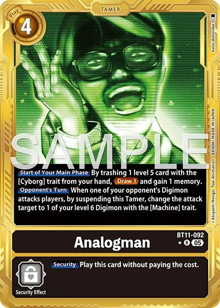 Image for Analogman (Gold Border) (BT11-092 R) (Advanced Booster Digimon Generation) - Digimon Card Game