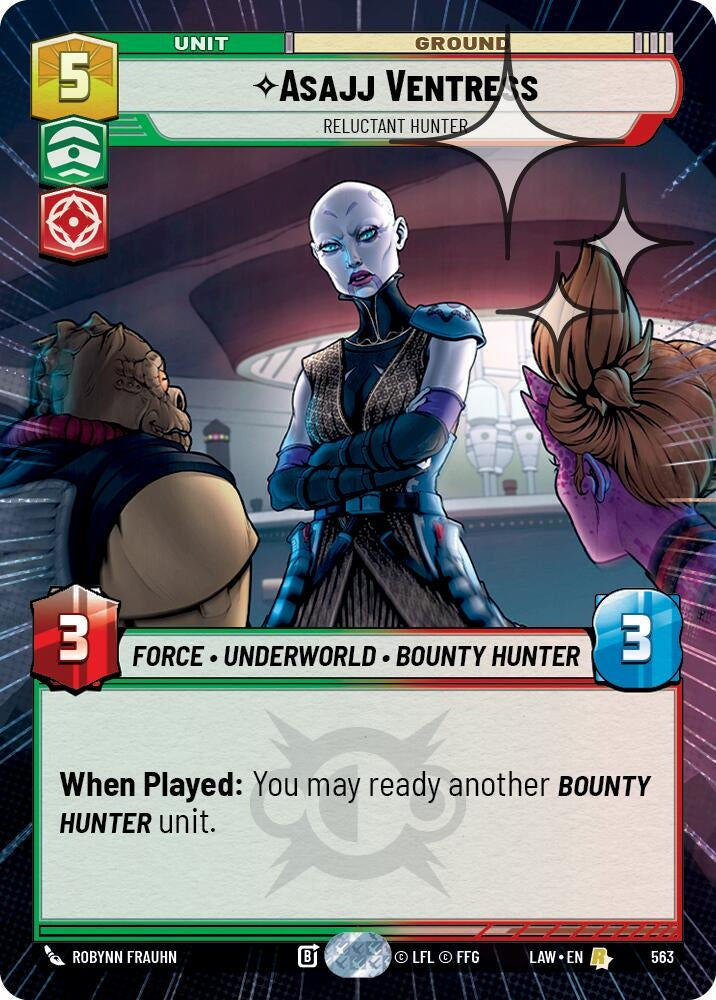 Image for Asajj Ventress - Reluctant Hunter (Hyperspace Foil) (563) (A Lawless Time) - Star Wars: Unlimited
