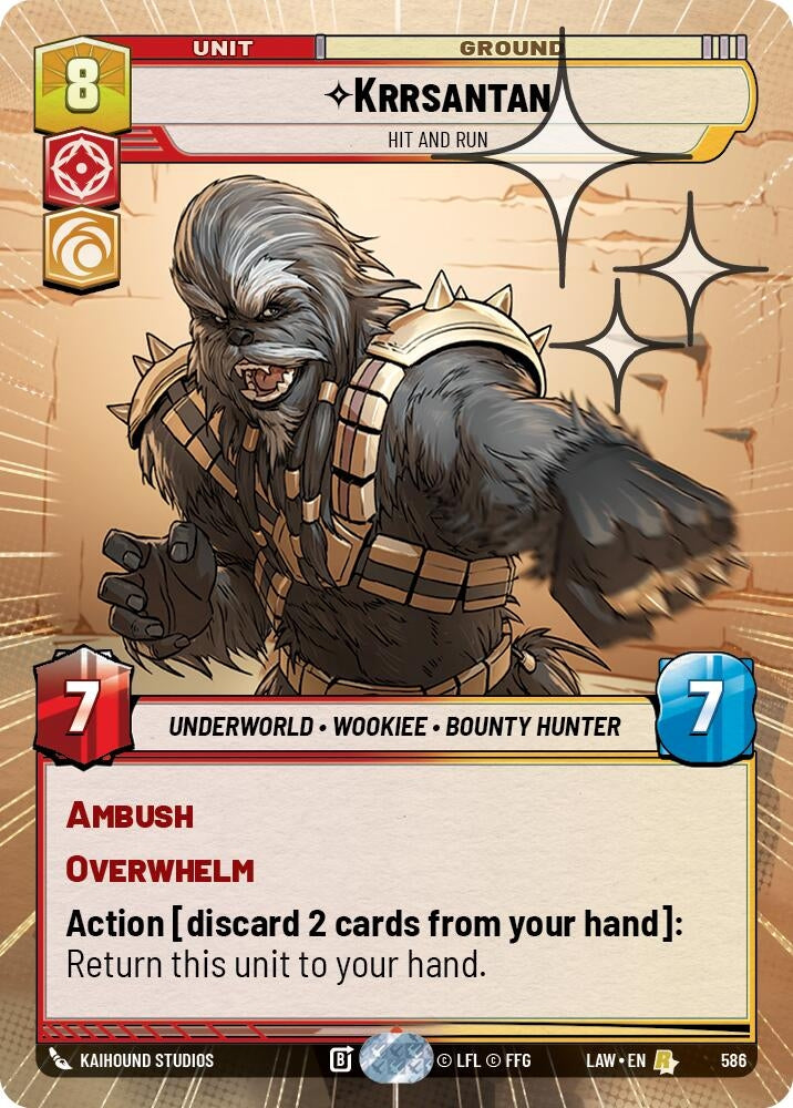 Image for Krrsantan - Hit and Run (Hyperspace Foil) (586) (A Lawless Time) - Star Wars: Unlimited