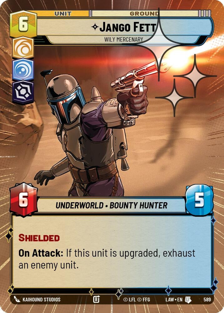 Image for Jango Fett - Wily Mercenary (Hyperspace Foil) (589) (A Lawless Time) - Star Wars: Unlimited