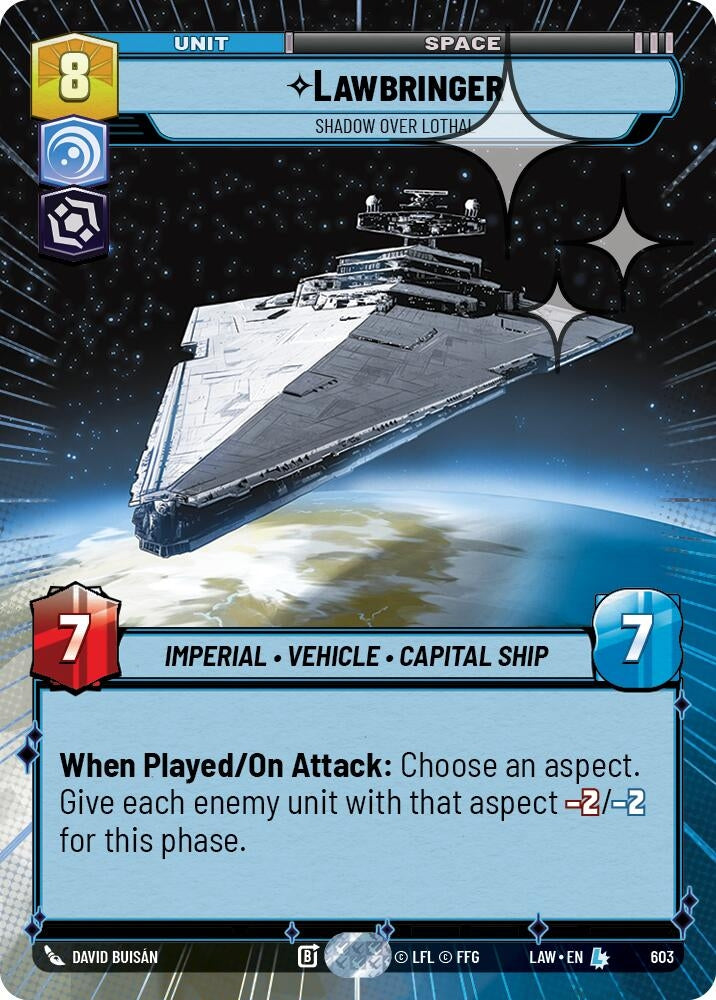 Image for Lawbringer - Shadow Over Lothal (Hyperspace Foil) (603) (A Lawless Time) - Star Wars: Unlimited