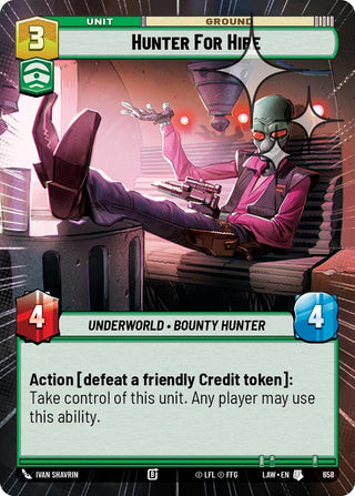 Image for Hunter for Hire (Hyperspace Foil) (658) (A Lawless Time) - Star Wars: Unlimited