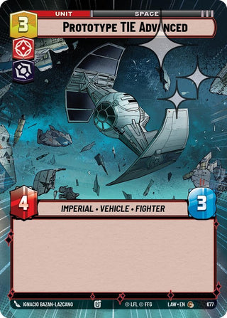Image for Prototype TIE Advanced (Hyperspace Foil) (677) (A Lawless Time) - Star Wars: Unlimited