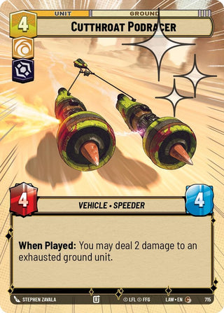 Image for Cutthroat Podracer (Hyperspace Foil) (715) (A Lawless Time) - Star Wars: Unlimited