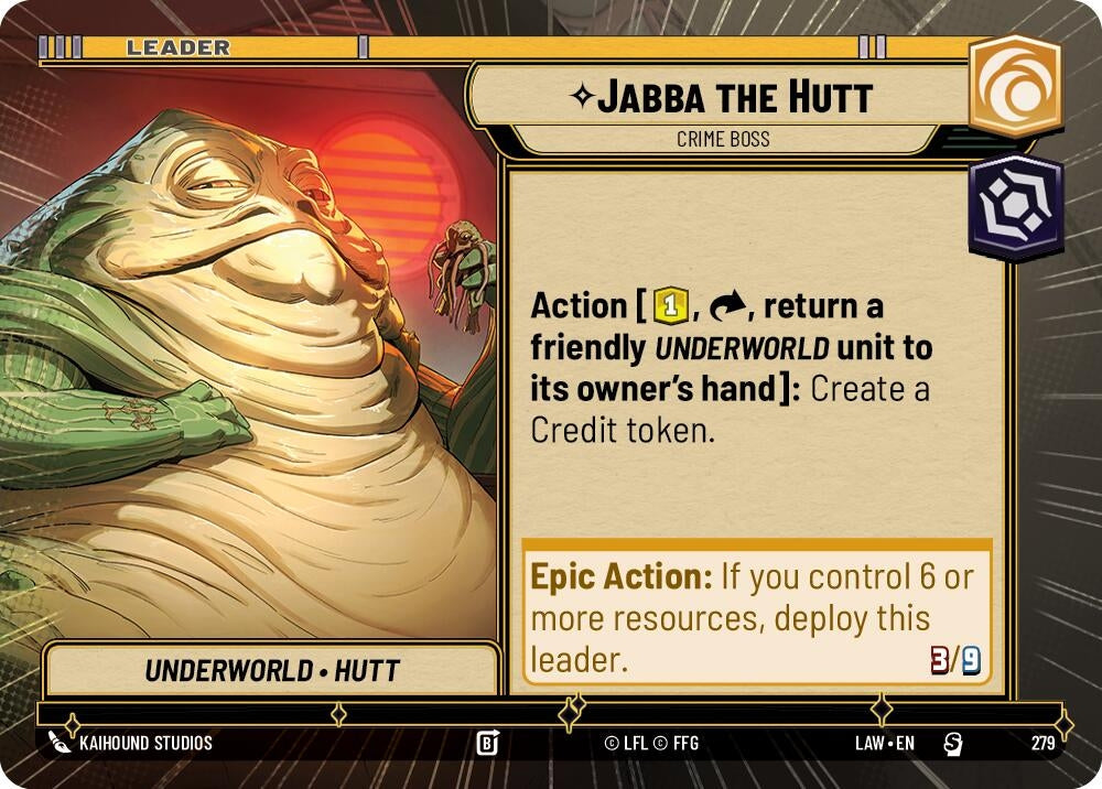 Image for Jabba the Hutt - Crime Boss (Hyperspace) (279) (A Lawless Time) - Star Wars: Unlimited