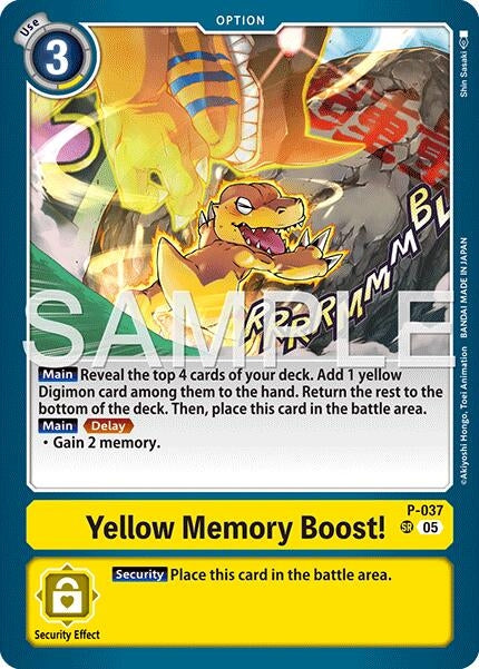 Image for Yellow Memory Boost! (Reprint) (P-037 SR) (Advanced Booster Digimon Generation) - Digimon Card Game