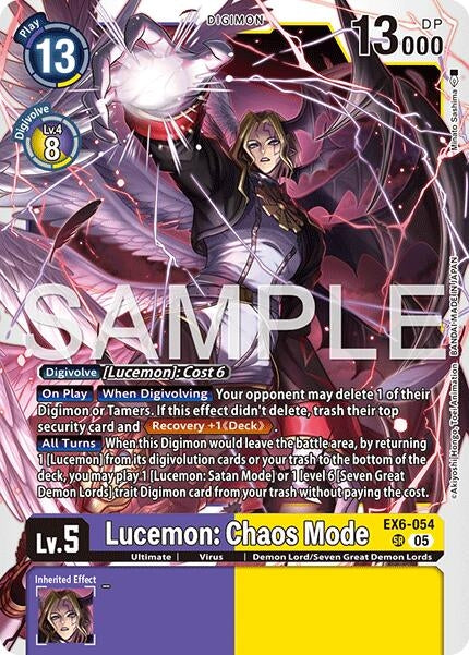 Image for Lucemon: Chaos Mode (Reprint) (EX6-054 SR) (Advanced Booster Digimon Generation) - Digimon Card Game