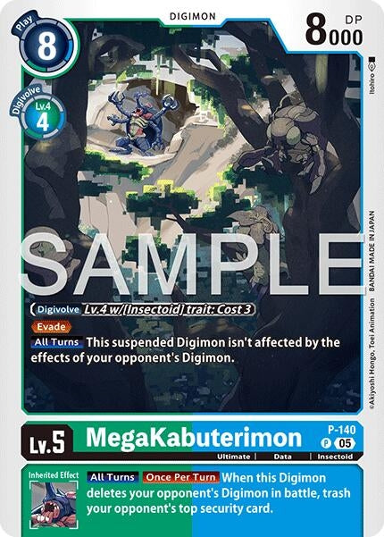 Image for MegaKabuterimon P-140 (Reprint) (P-140 P) (Advanced Booster Digimon Generation) - Digimon Card Game