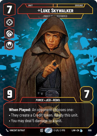 Image for Luke Skywalker - Profit or Be Destroyed (Prestige) (806) (A Lawless Time) - Star Wars: Unlimited
