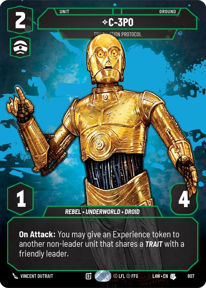 Image for C-3PO - Translation Protocol (Prestige) (807) (A Lawless Time) - Star Wars: Unlimited