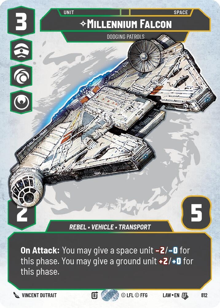 Image for Millennium Falcon - Dodging Patrols (Prestige) (812) (A Lawless Time) - Star Wars: Unlimited