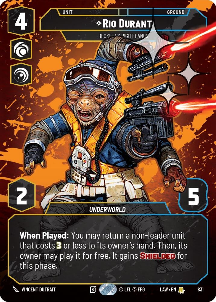 Image for Rio Durant - Beckett's Right Hands (Prestige Foil) (831) (A Lawless Time) - Star Wars: Unlimited
