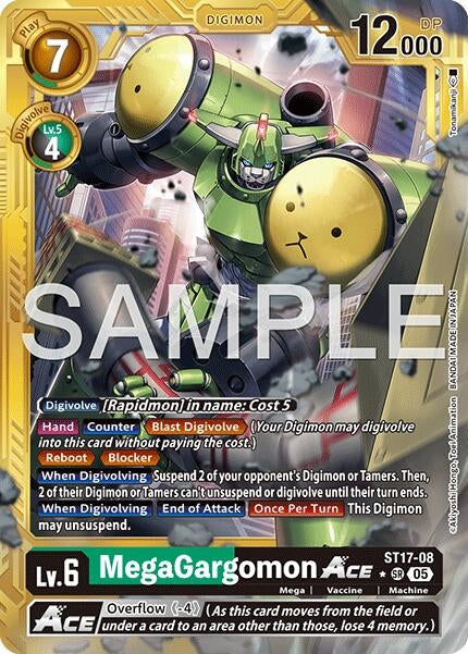 Image for MegaGargomon ACE (Gold Border) (ST17-08 SR) (Advanced Booster Digimon Generation) - Digimon Card Game