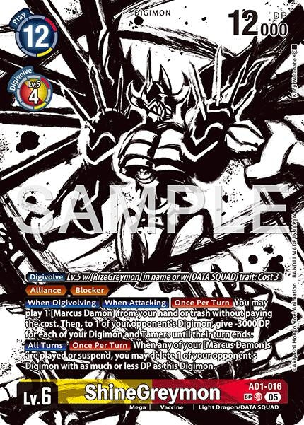 Image for ShineGreymon - AD1-016 (SP) (AD1-016 SR) (Advanced Booster Digimon Generation) - Digimon Card Game