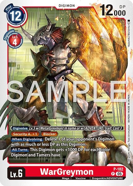 Image for WarGreymon - P-182 (Reprint) (P-182 P) (Advanced Booster Digimon Generation) - Digimon Card Game