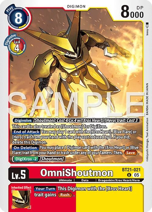 Image for OmniShoutmon (Reprint) (BT21-021 U) (Advanced Booster Digimon Generation) - Digimon Card Game