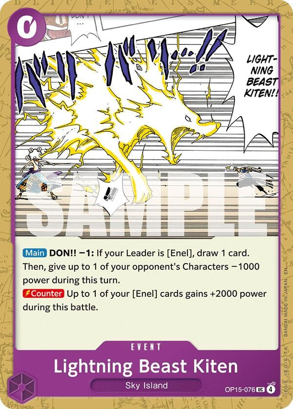 Image for Lightning Beast Kiten (OP15-076) (Adventure on Kami's Island) - One Piece Card Game
