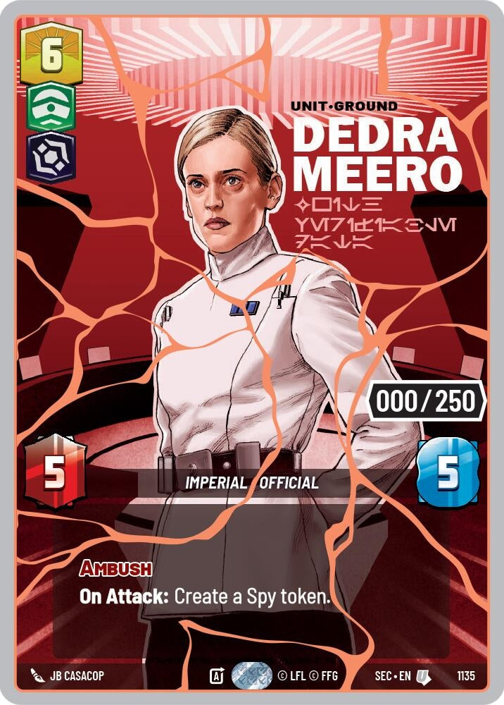 Image for Dedra Meero - With Verifiable Data (Serialized) (Rose Gold) (1135) (Secrets of Power) - Star Wars: Unlimited