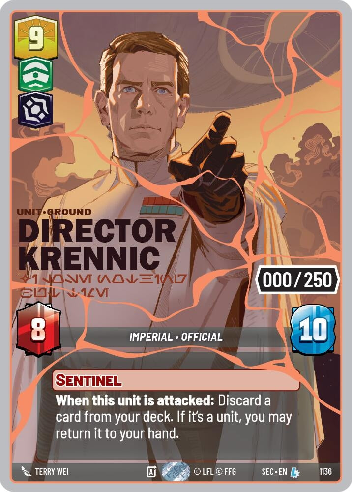 Image for Director Krennic - I Lose Nothing But Time (Serialized) (Rose Gold) (1136) (Secrets of Power) - Star Wars: Unlimited