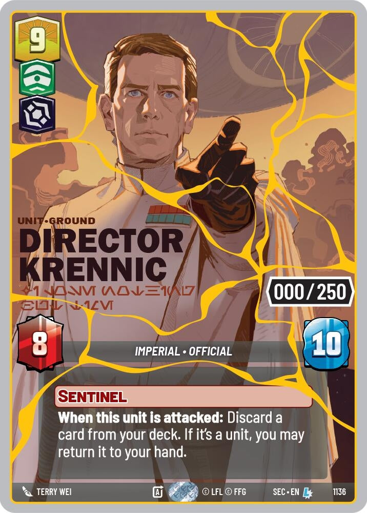Image for Director Krennic - I Lose Nothing But Time (Serialized) (Gold) (1136) (Secrets of Power) - Star Wars: Unlimited