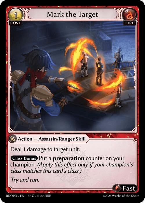 Image for Mark the Target (137) (Radiant Origins: Pantheon) - Grand Archive TCG