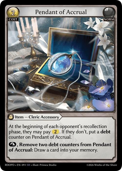 Image for Pendant of Accrual (091) (Radiant Origins: Pantheon) - Grand Archive TCG