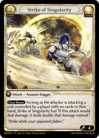 Image for Strike of Singularity (226) (Radiant Origins: Pantheon) - Grand Archive TCG