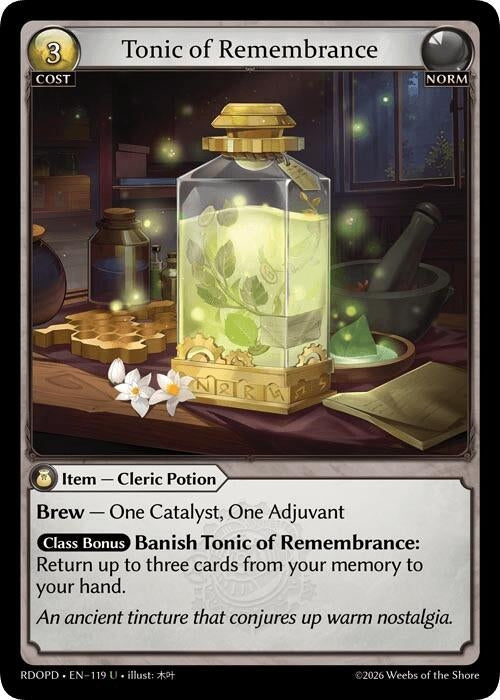 Image for Tonic of Remembrance (119) (Radiant Origins: Pantheon) - Grand Archive TCG