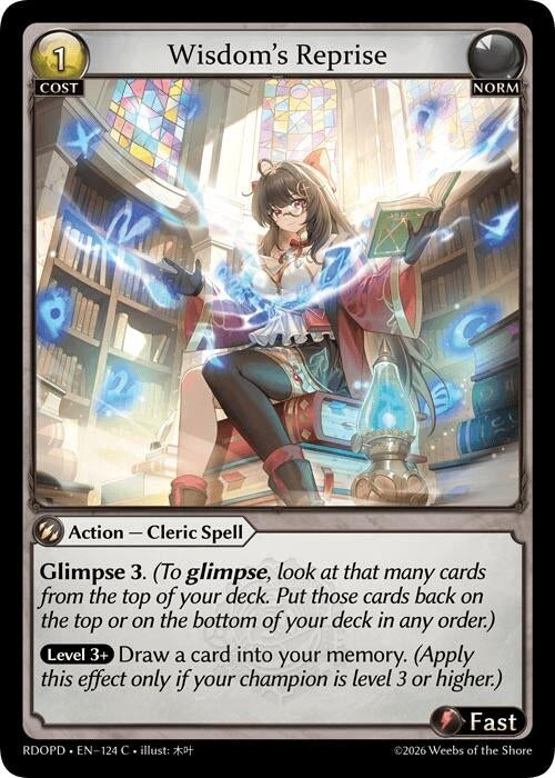 Image for Wisdom's Reprise (124) (Radiant Origins: Pantheon) - Grand Archive TCG