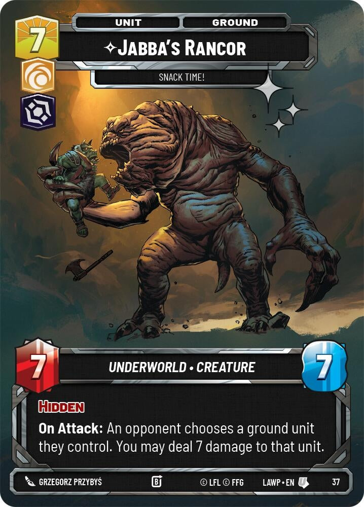 Image for Jabba's Rancor - Snack Time! (Foil) (37) (A Lawless Time - Weekly Play Promos) - Star Wars: Unlimited