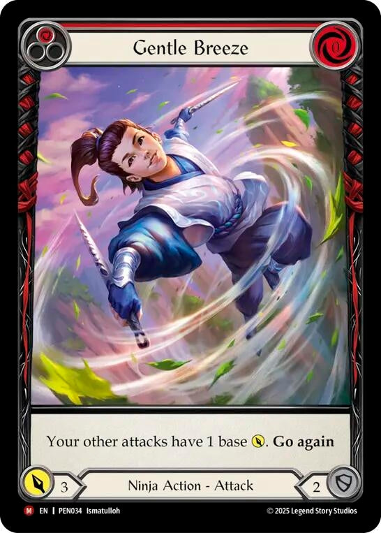 Image for Gentle Breeze (Red) (Extended Art) (PEN034) (Compendium of Rathe) - Flesh and Blood TCG
