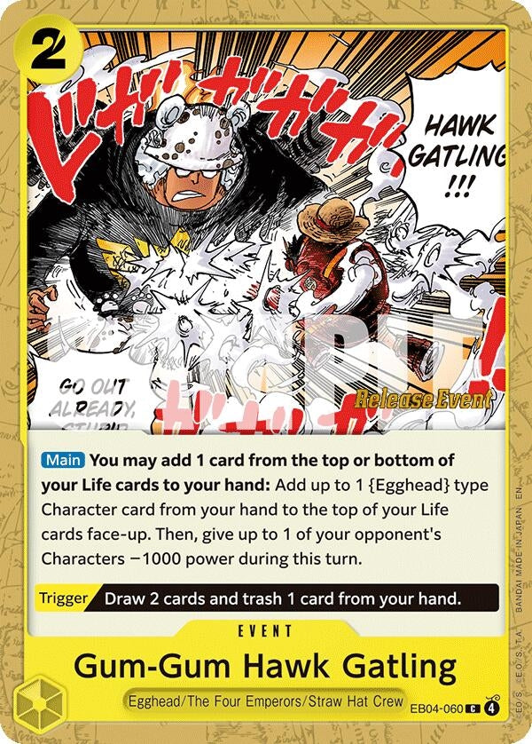 Image for Gum-Gum Hawk Gatling (EB04-060) (Adventure on Kami's Island Release Event Cards) - One Piece Card Game