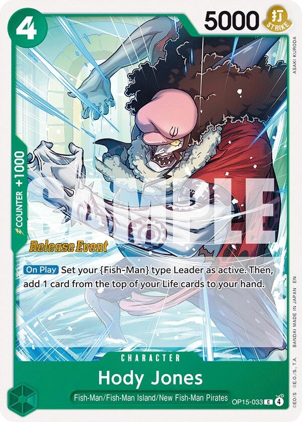 Image for Hody Jones (OP15-033) (Adventure on Kami's Island Release Event Cards) - One Piece Card Game
