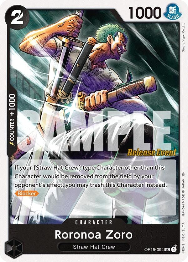 Image for Roronoa Zoro (OP15-094) (OP15-094) (Adventure on Kami's Island Release Event Cards) - One Piece Card Game