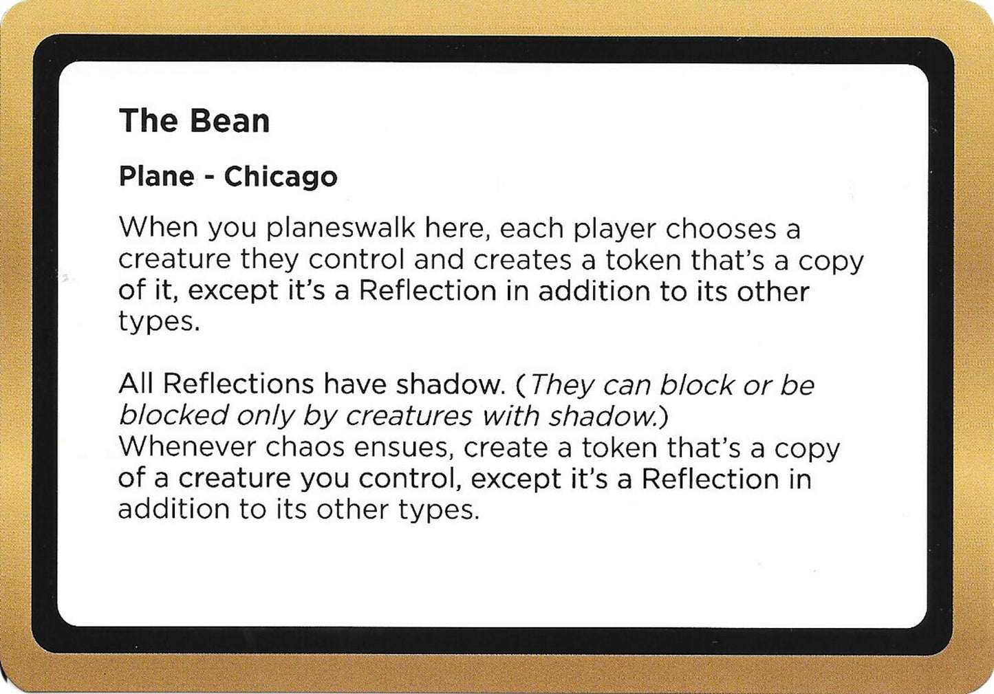 Image for The Bean (Black Lotus Unknown Planechase) (Oversize Cards) - Magic: The Gathering