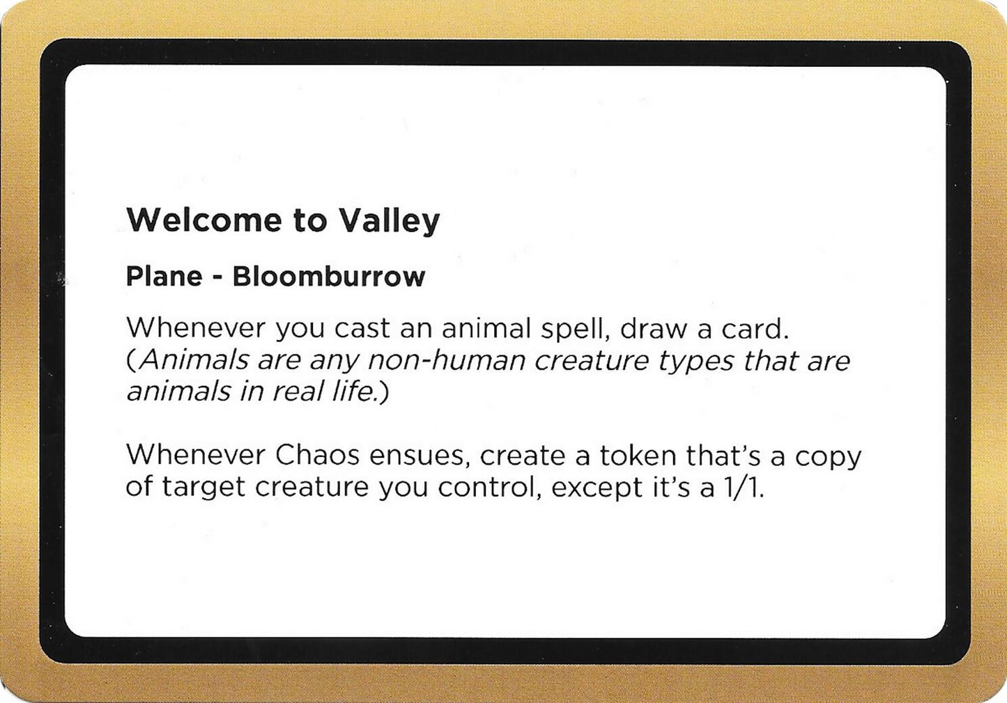 Image for Welcome to Valley (Black Lotus Unknown Planechase) (Oversize Cards) - Magic: The Gathering