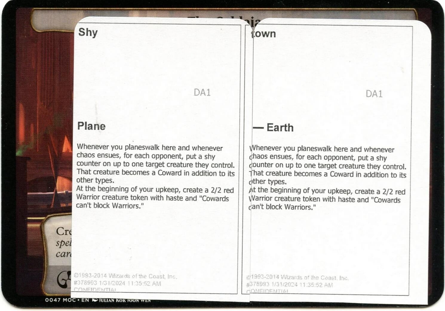 Image for Shy Town (Black Lotus Unknown Planechase) (Oversize Cards) - Magic: The Gathering