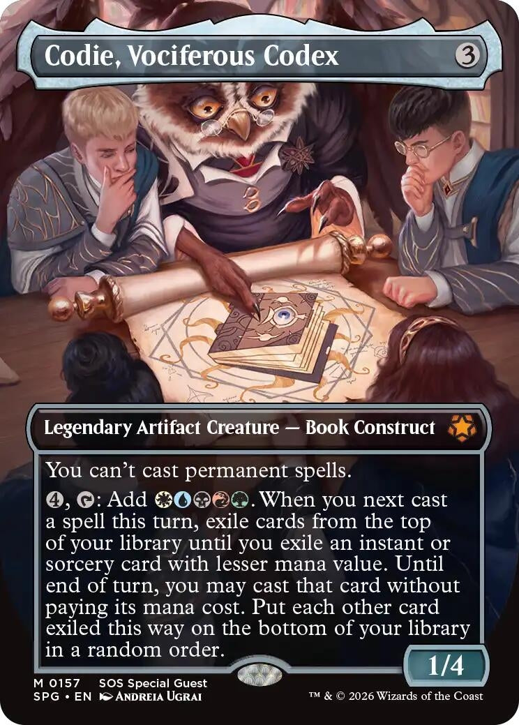 Image for Codie, Vociferous Codex (Borderless) (Special Guests) - Magic: The Gathering