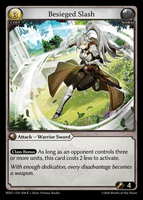 Image for Besieged Slash (058) (Radiant Origins) - Grand Archive TCG