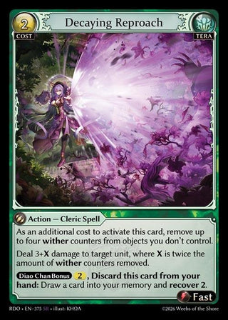 Image for Decaying Reproach (375) (Radiant Origins) - Grand Archive TCG