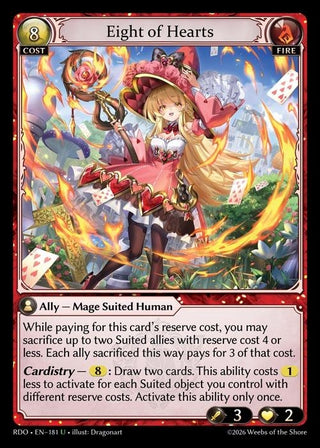 Image for Eight of Hearts (181) (Radiant Origins) - Grand Archive TCG
