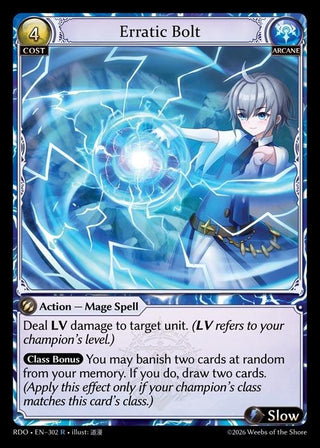 Image for Erratic Bolt (302) (Radiant Origins) - Grand Archive TCG