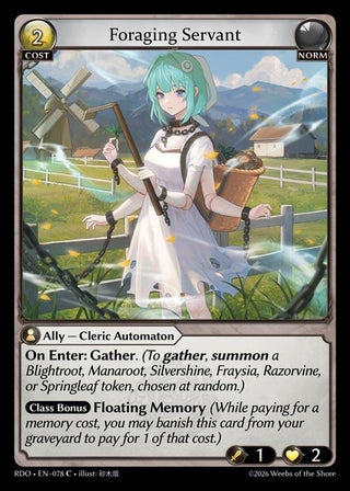 Image for Foraging Servant (078) (Radiant Origins) - Grand Archive TCG